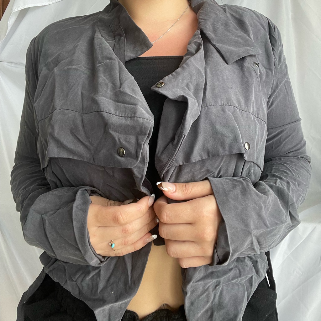 Ruffled Grey Jacket